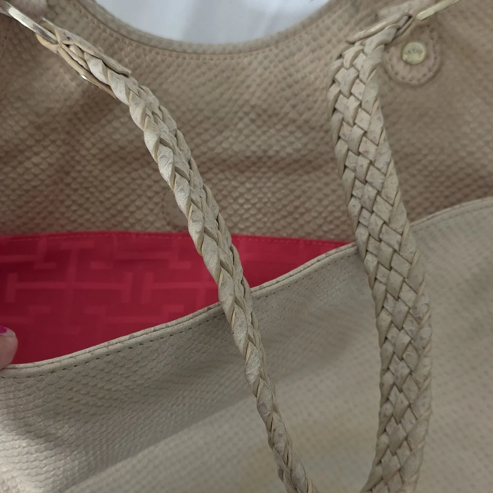 ELAINE TURNER SNAKE SKIN LEATHER PURSE HANDBAG PURSE‎ BEIGE